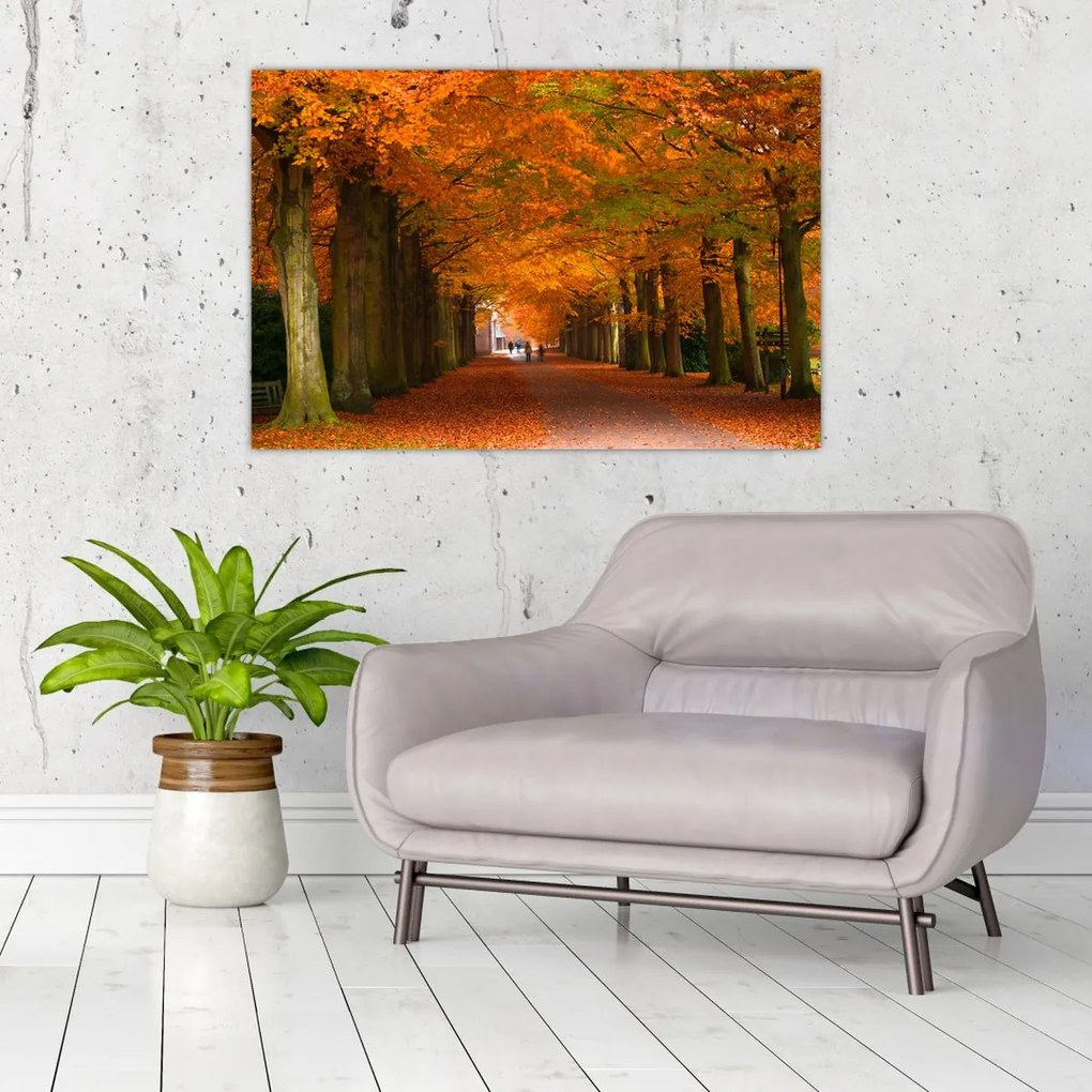 Tablou - Bulevardul de copaci în toamnă (90x60 cm)