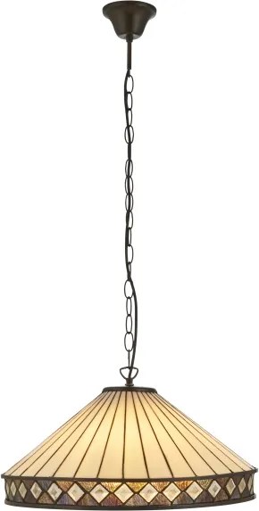 Endon 111961 - Lustru suspendat cu lanț Tiffany FARGO 3xE27/10W/230V diam. 50 cm