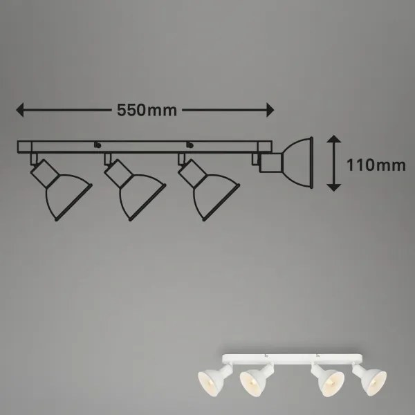 Spot Brilo RETRO 4xE14/25W/230V alb