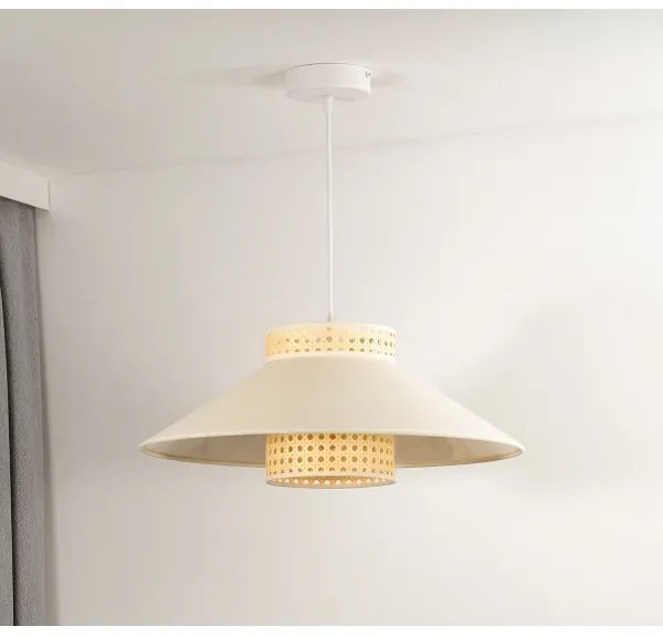 Lustră pe cablu RIO Duolla RATTAN 1xE27/15W/230V d. 45 cm bej/ratan