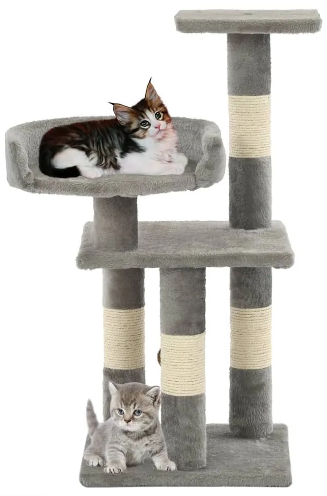 170607 vidaXL Ansamblu pentru pisici, stâlpi din funie de sisal, 65 cm, gri