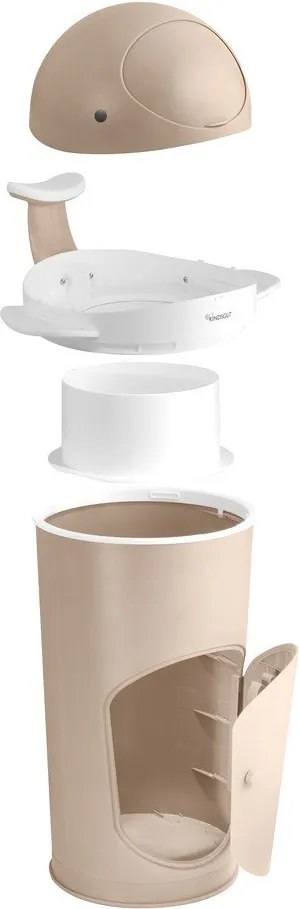 Coș de gunoi bej pentru scutece din plastic 25 l Whale – Kindsgut