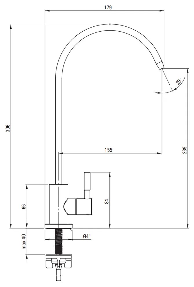 Baterie chiuveta bucatarie Deante pentru apa filtrata, crom lucios Crom lucios