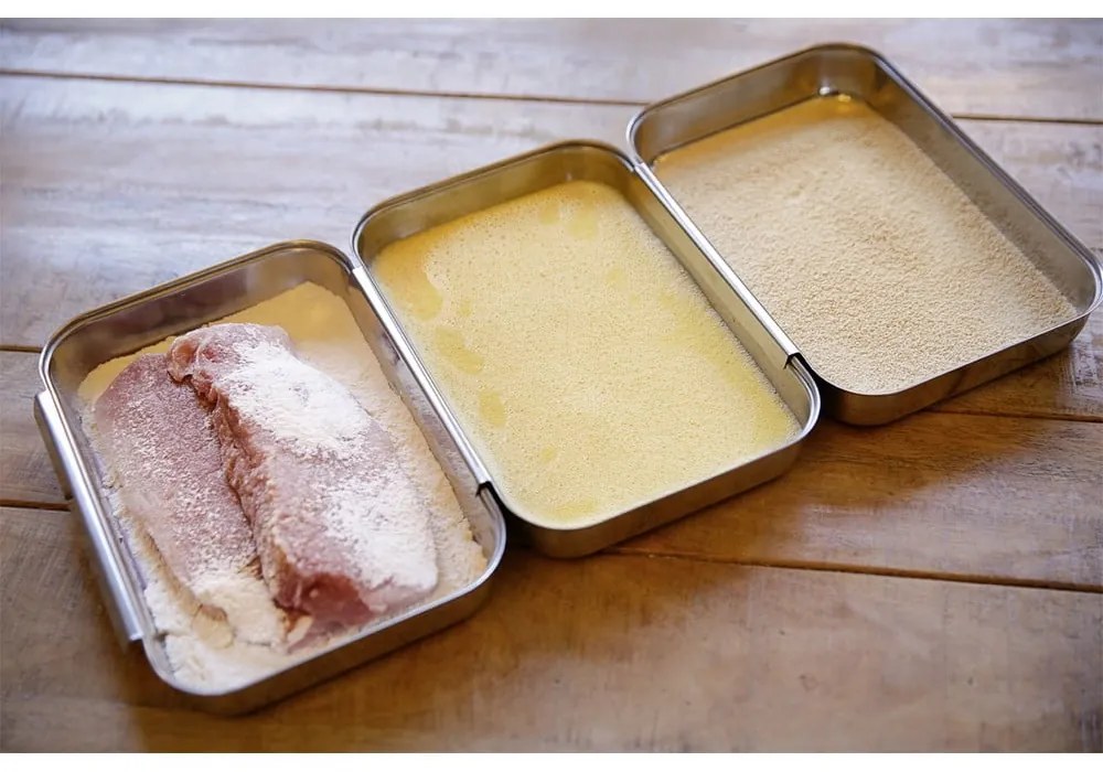 Set pentru șnițele argintiu din oțel inoxidabil – Maximex