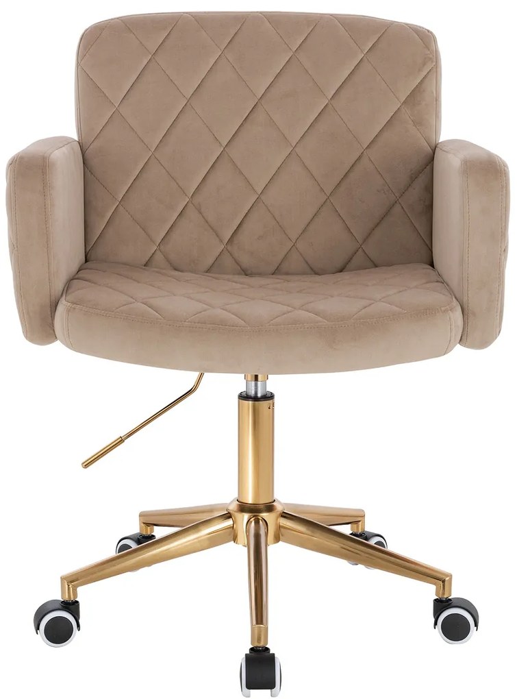 HR802K Scaun Latte din Catifea cu Bază Aurie