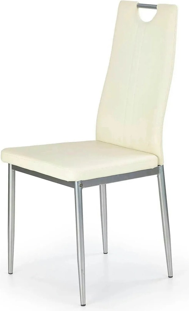 Scaun crem bucatarie K202, piele ecologica/metal, 44X54X97 CM