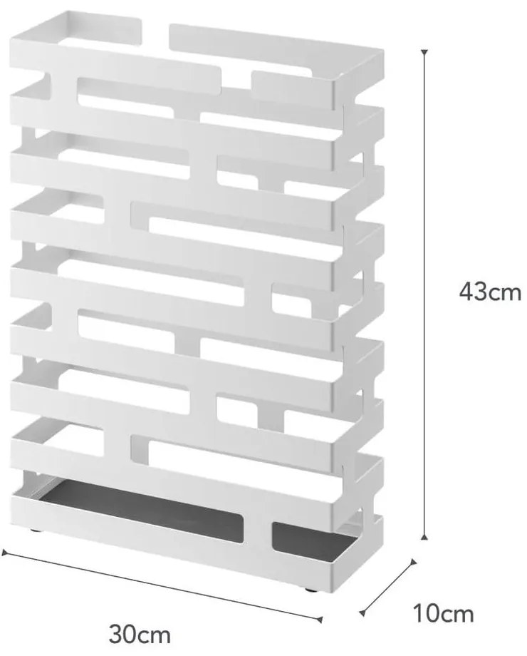 Suport pentru umbrele YAMAZAKI Brick, lățime 30 cm, alb