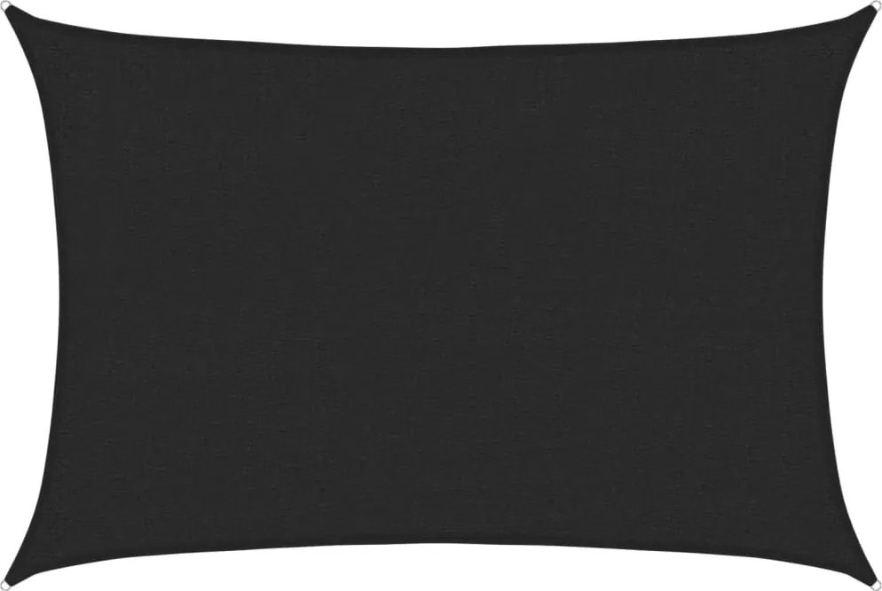 vidaXL Pânză parasolar, negru, 2x3 m, HDPE, 160 g/m²