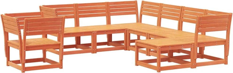 vidaXL Set mobilier pentru grădină 8 piese,maro ceruit, lemn masiv pin