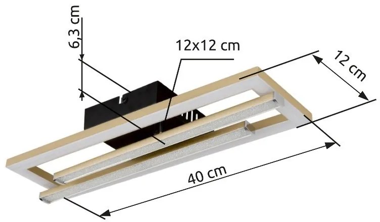 Plafoniera LED design HIGHWAY negru/auriu