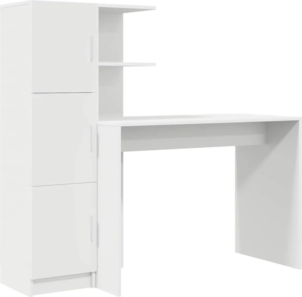 vidaXL Birou 2 pcs Alb