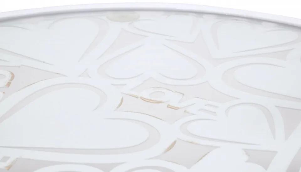 Set 2 masute auxiliare albe din metal, ∅ 43 - ∅ 38 cm, Hearts Mauro Ferretti