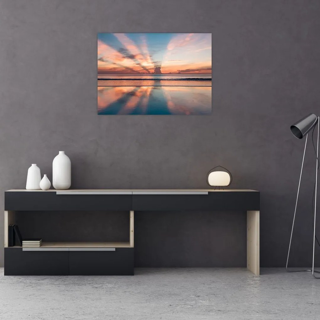 Tablou cu razele solare deasupra plajei Dayton (70x50 cm)
