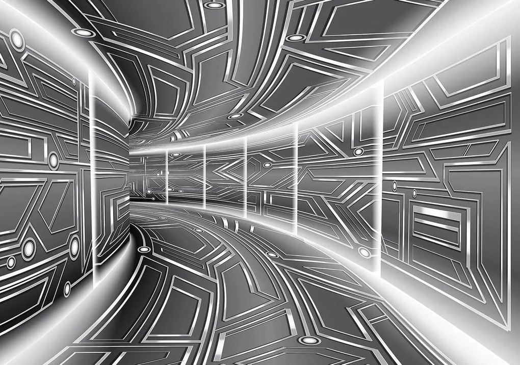 Fototapet - Coridor gri (254x184 cm)