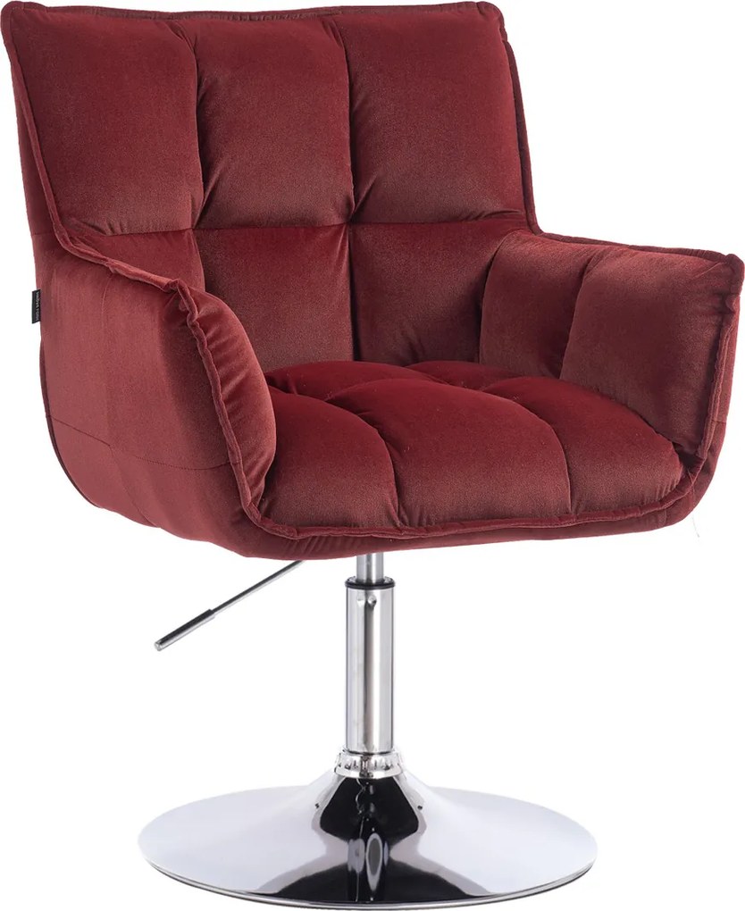 HR560N Scaun Catifea Bordo Merlot cu Bază Cromata