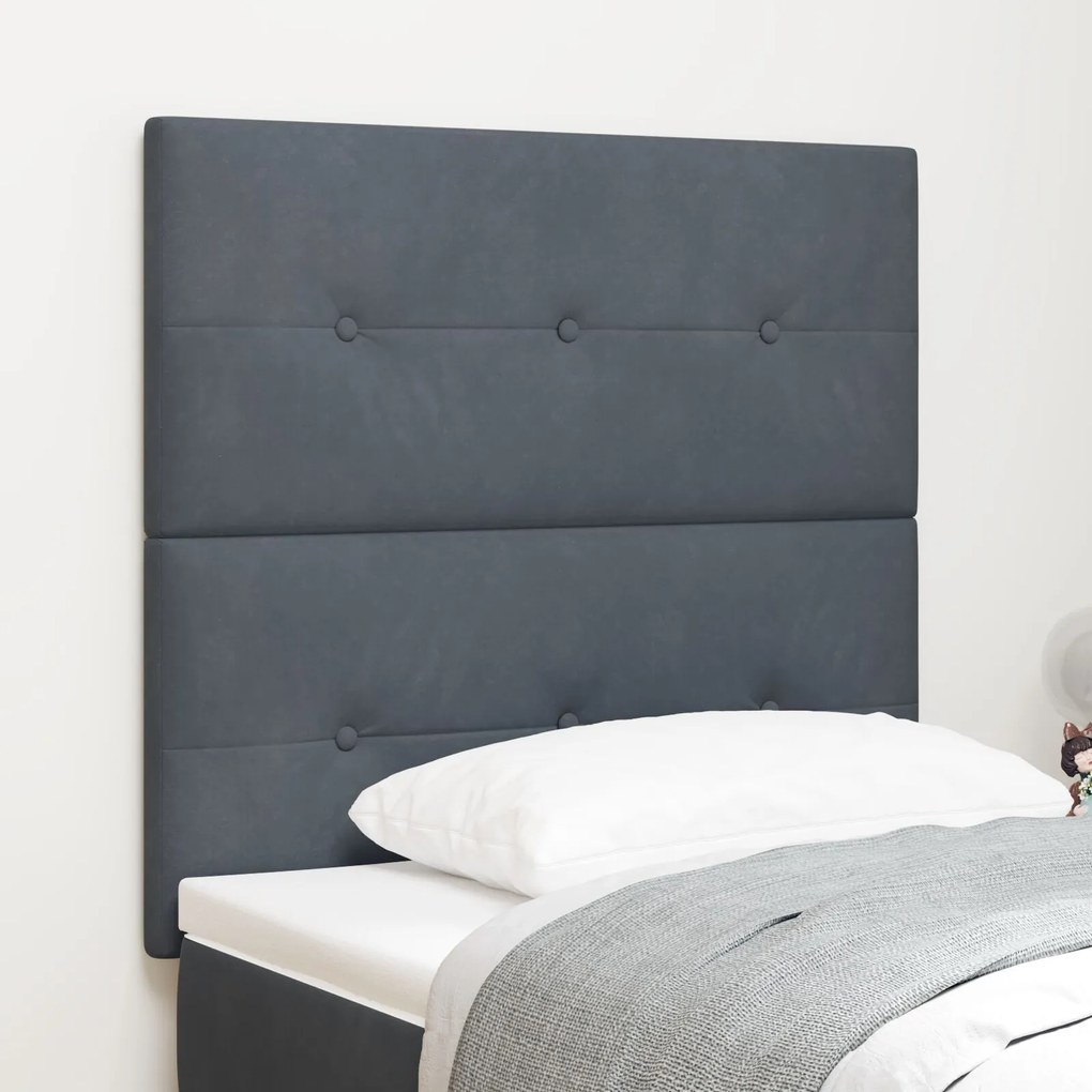 vidaXL Tăblie cap Pe perete cu headboard Gri închis 80 cm Catifea