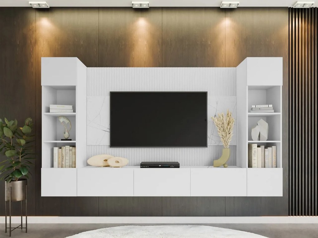 Mobilier living Coprea I (Alb + Marmură Alb) . 1104548