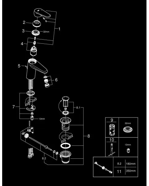 GROHE 3319020E - Baterie pentru lavoar EURODISC COSMOPOLITAN, dimensiune S, crom