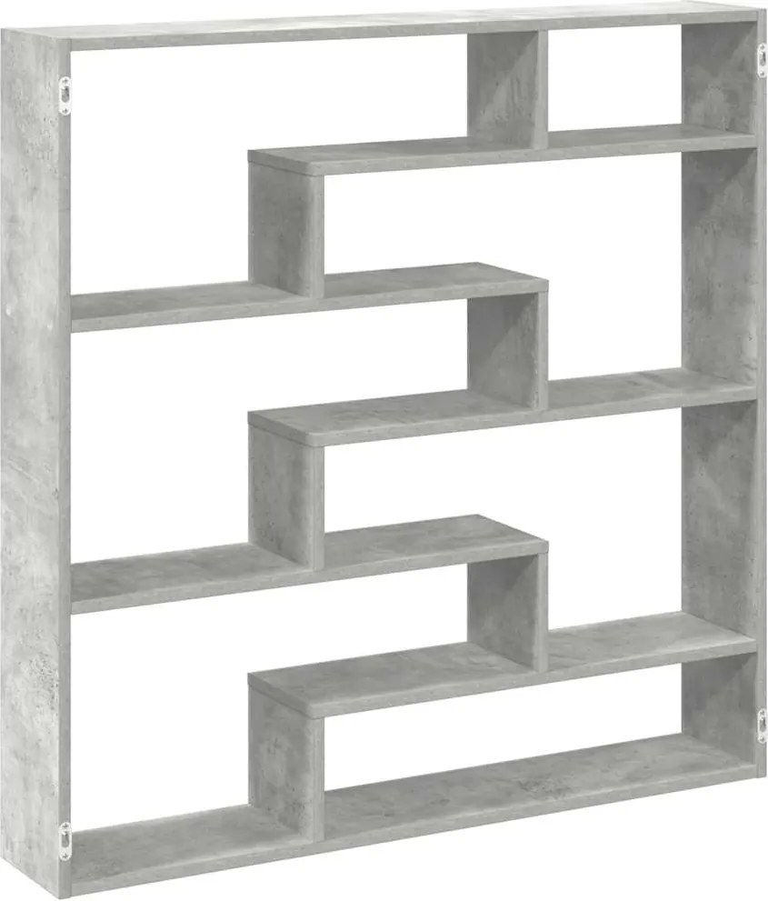 vidaXL Raft cubic perete cu 7 compartimente gri beton lemn prelucrat