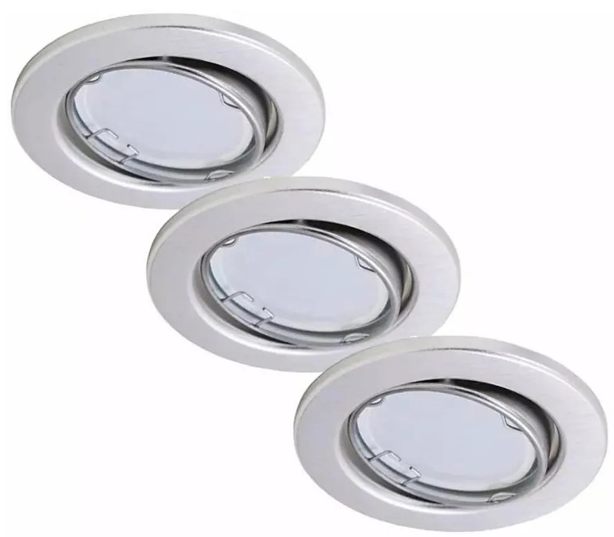 SET 3x corp de iluminat LED pentru baie 1xGU10/3W/230V IP23 argintiu Briloner 7221-039