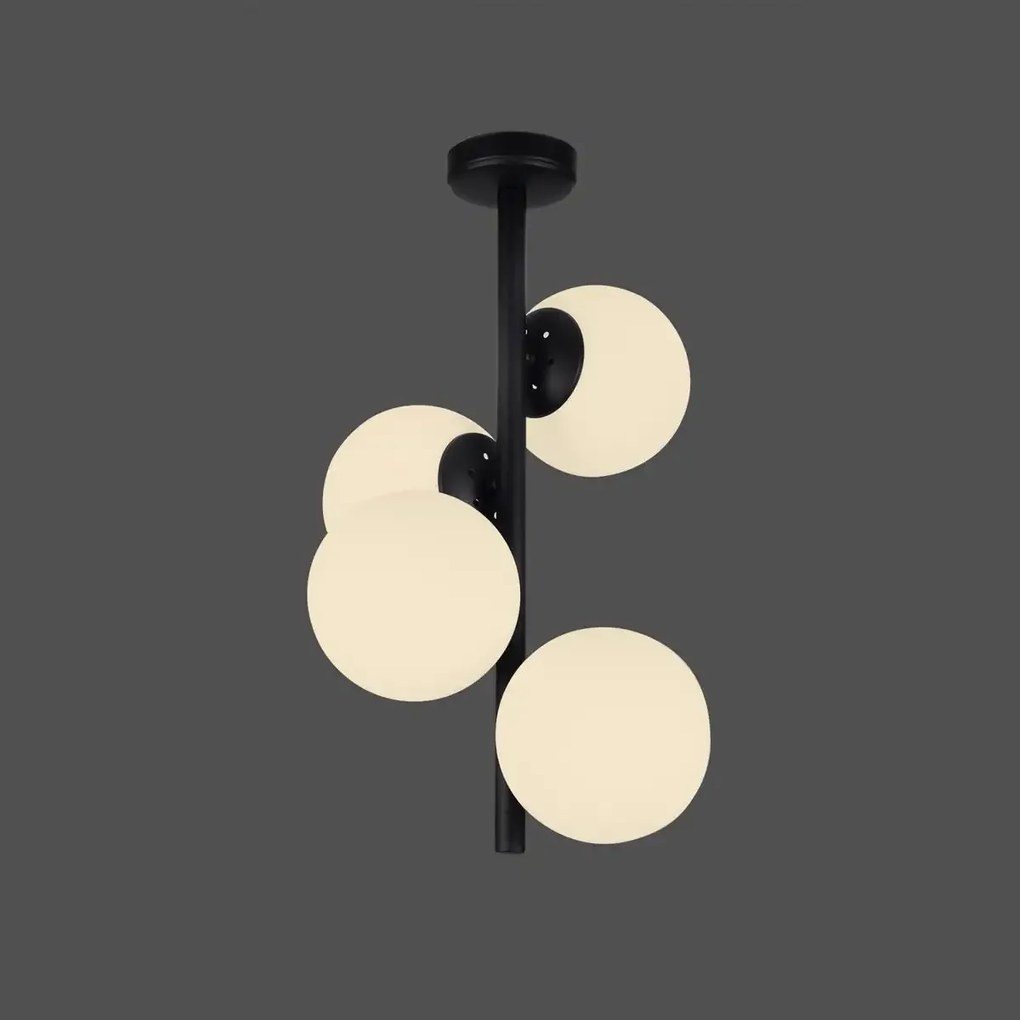 Lustra pendul cu 4 globuri alb-negru homs ro180-11158