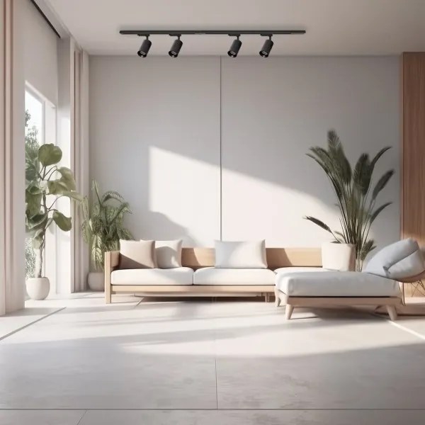 Spot in sistem de șină PIPE 4xGU10/10W/230V negru