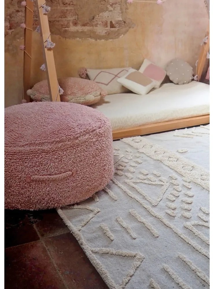 Covor alb lavabil/țesut manual din bumbac 140x200 cm Tribu Natural – Lorena Canals