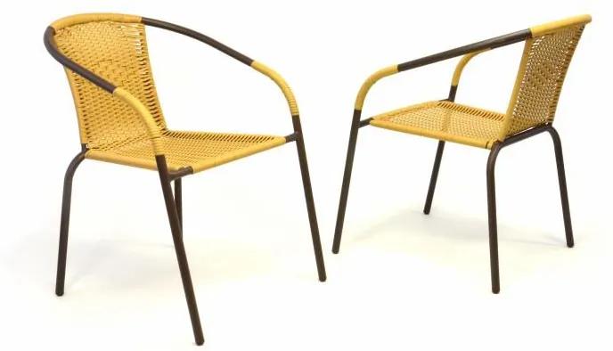 Set de 2 scaune bistro de grădină - stivuibile, bej