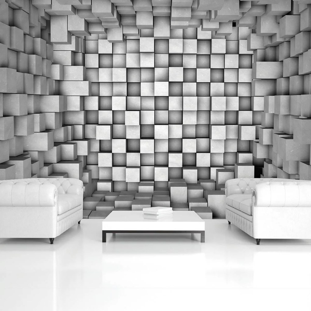 Fototapet - 3D pătrate (254x184 cm)