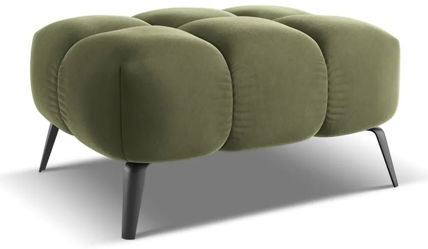 Taburet verde cu tapițerie din catifea Nalu – Makamii