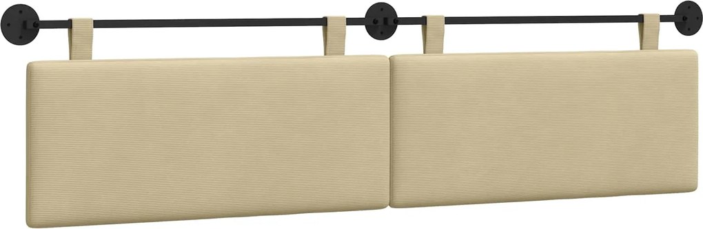 vidaXL Cap de pat suspendat Simplu Verde deschis gri 210 x 55 x 5 cm