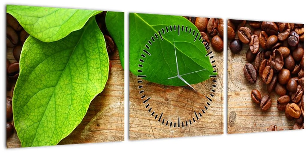 Tablou - Cafea (cu ceas) (90x30 cm)