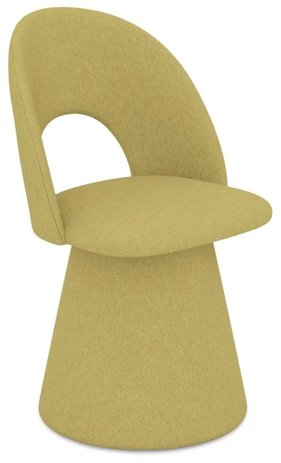 Scaun de sufragerie galben tapițat Kalo – Makamii