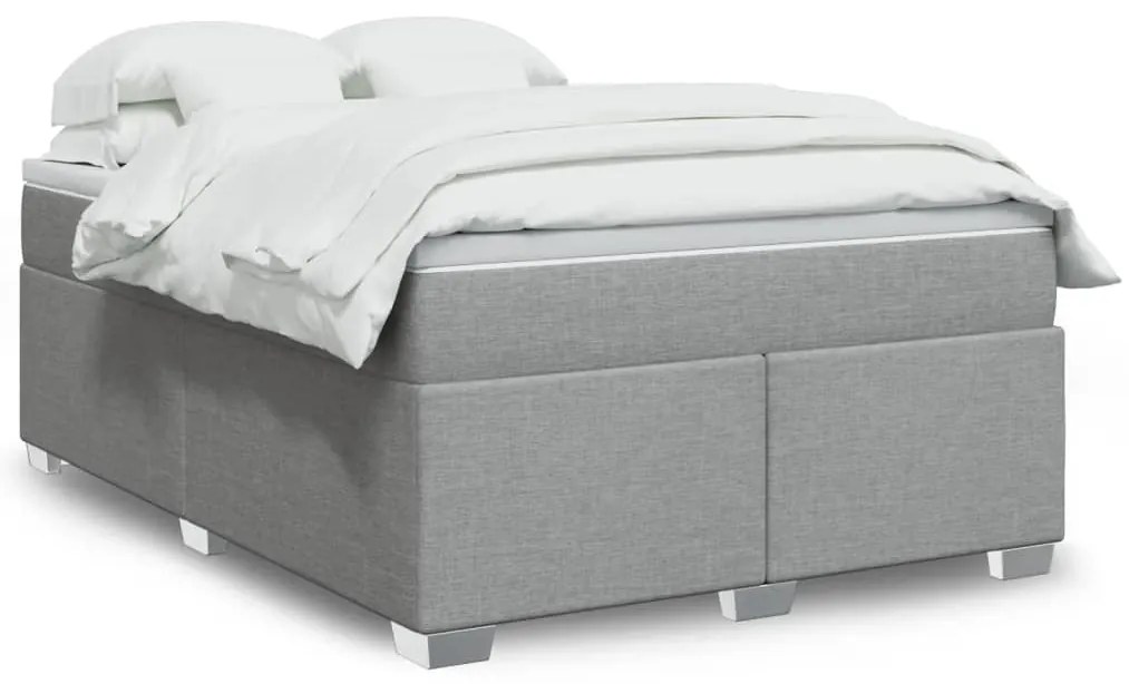 vidaXL Pat continental, gri deschis, 140x200 cm, material textil