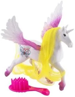 Unicorn/cal cu aripi, piepten, plastic 12 cm 3 culori