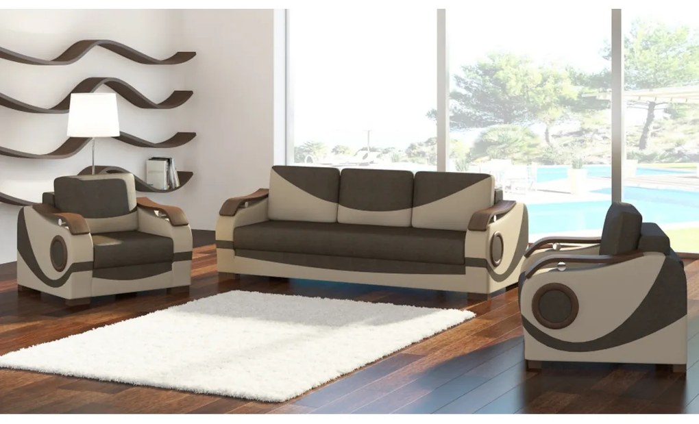 Expedo Set canapea PORTORIKO 3+1+1, 235x90x140, sawana16/soft33