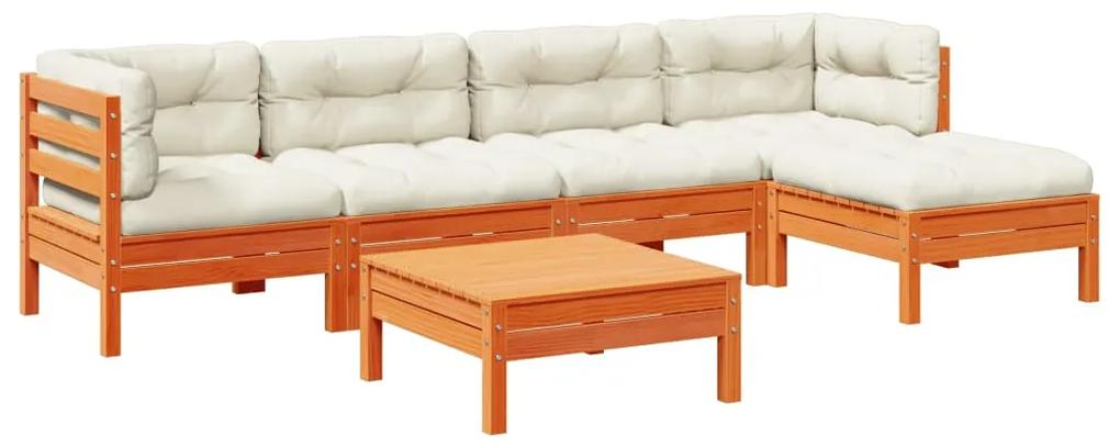 3299405 vidaXL Set mobilier de grădină cu perne, 6 piese, lemn masiv de pin