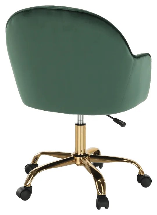 Fotoliu de birou, verde material Velvet /auriu, EROL
