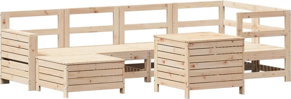 vidaXL Set canapea de grădină, 7 piese, lemn masiv de pin