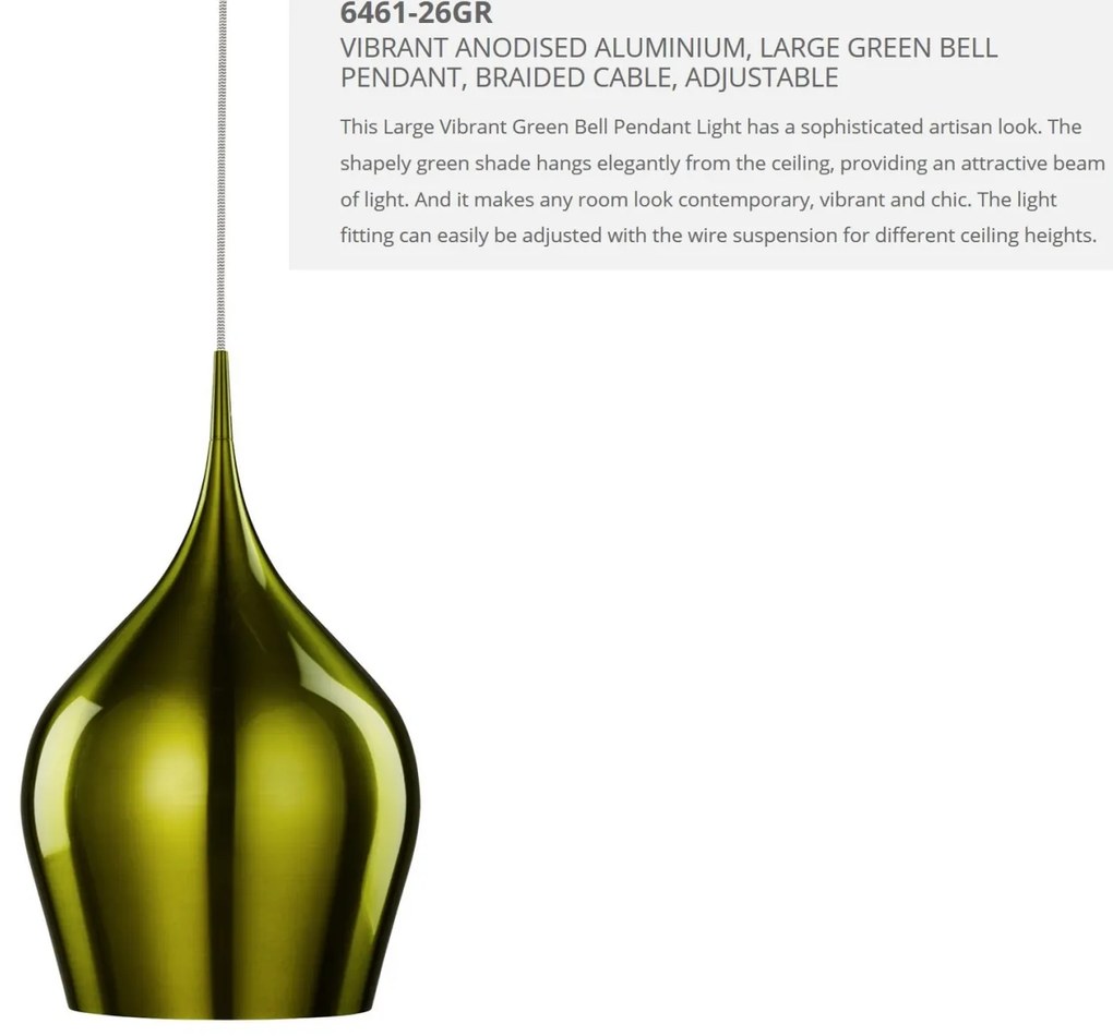 Pendul design modern 26cm Vibrant verde 6461-26GR SRT