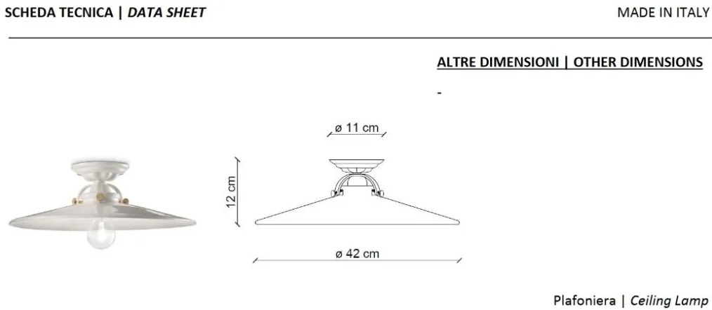 Plafoniera design retro realizata manual din ceramica B-W