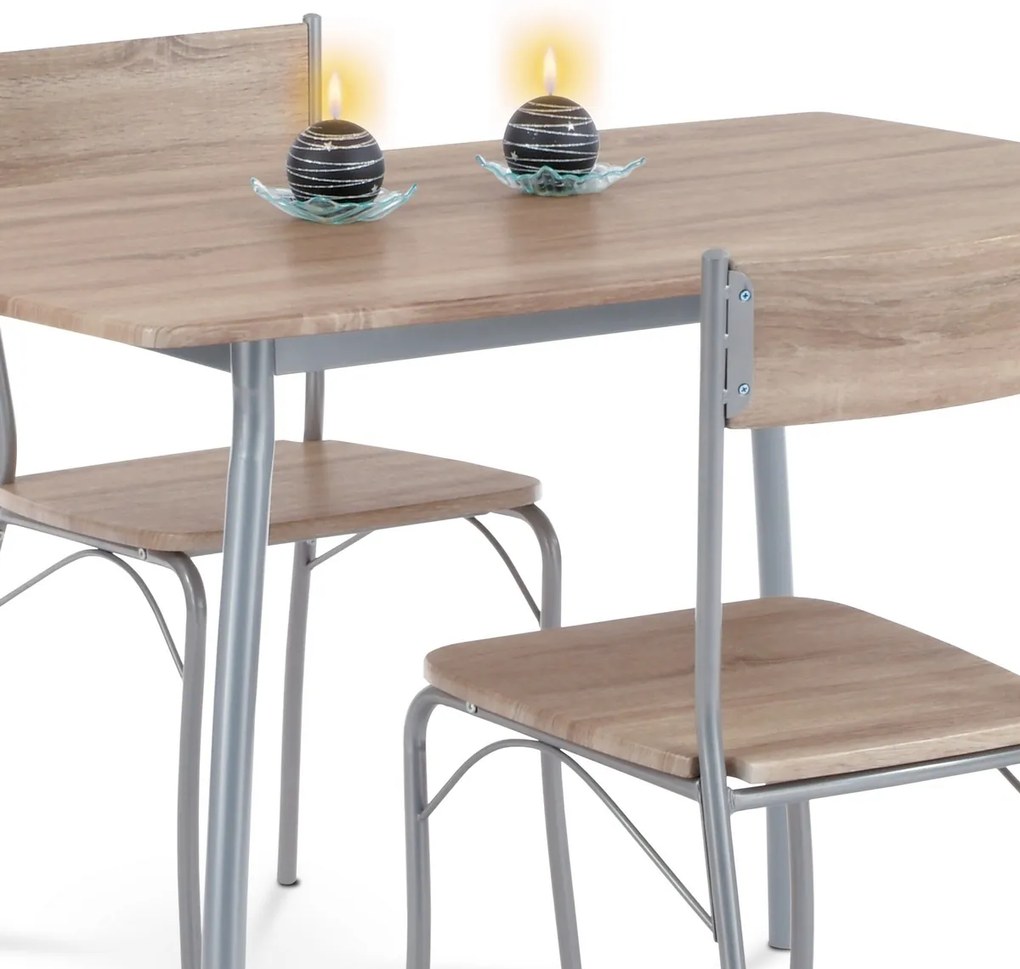Set de masă HANS cu 4 scaune, 110 x 70 x 77 cm,stejar Sonoma