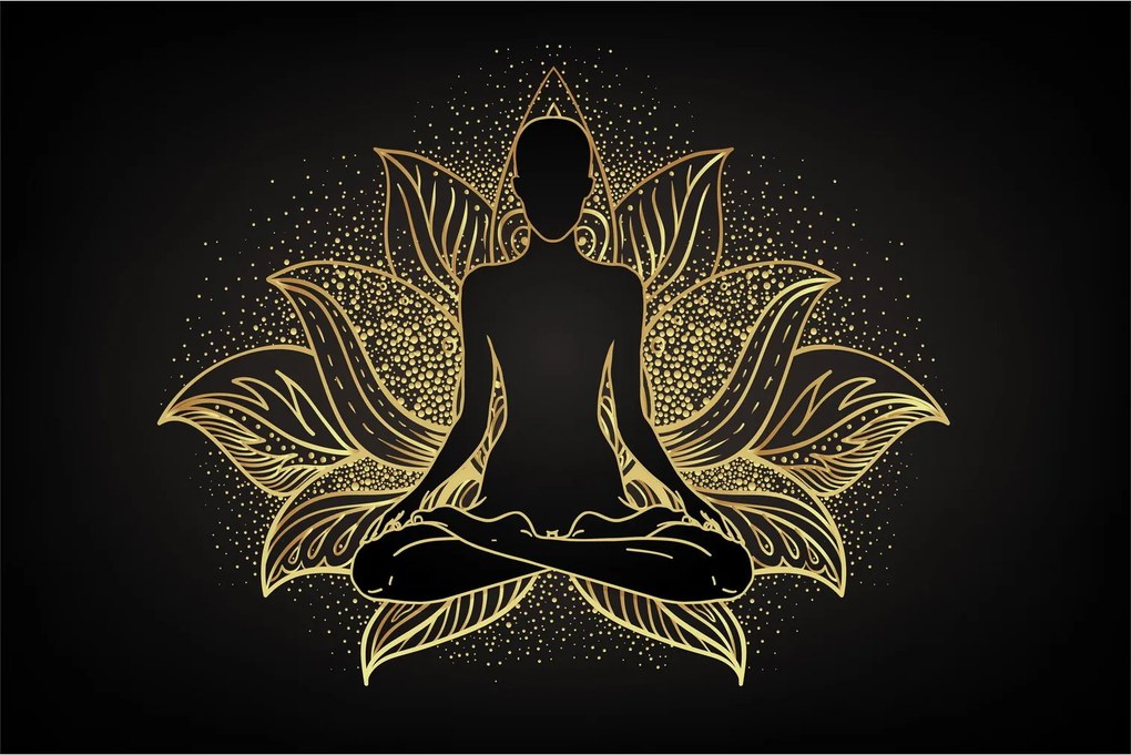 Tablou - Silueta într-o floare de lotus (90x60 cm)