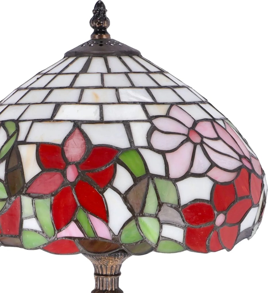 Lampa de masa Tiffany Flower h 45 cm, abajur 30 cm