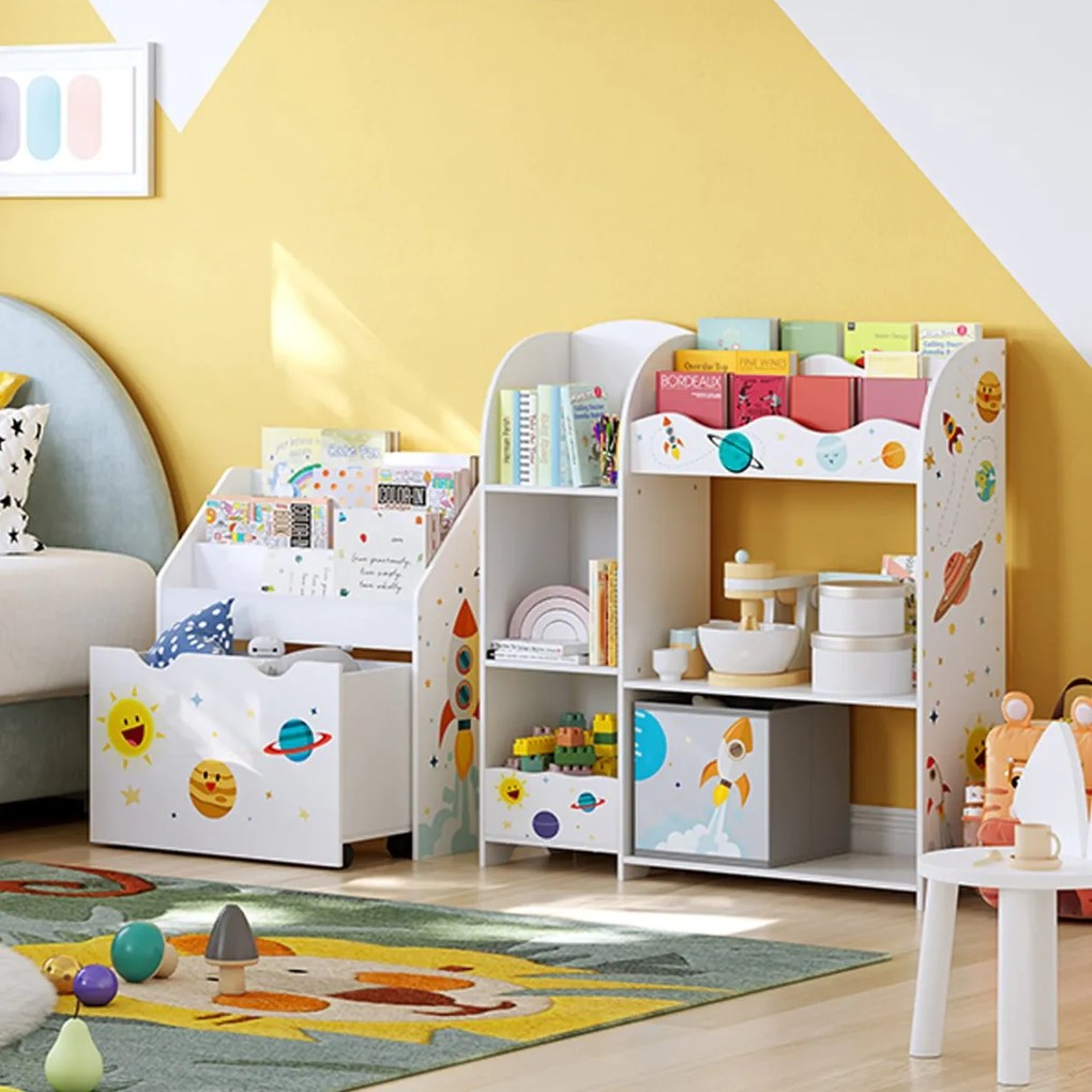 Biblioteca copii KIDS 62,5x29,5x70 cm alb