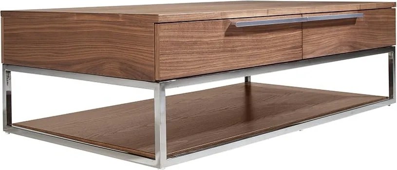 Masuta de cafea moderna design LUX Walnut and Chrome