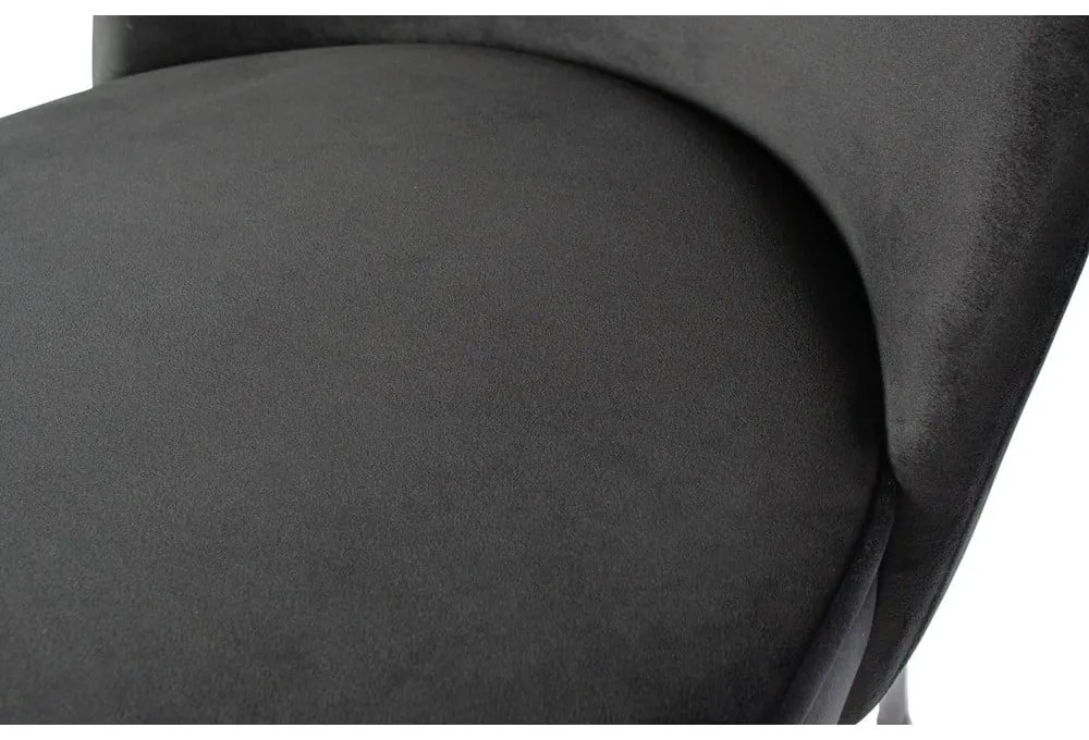Scaune de dining negre 2 buc. din catifea Vogue – WOOOD