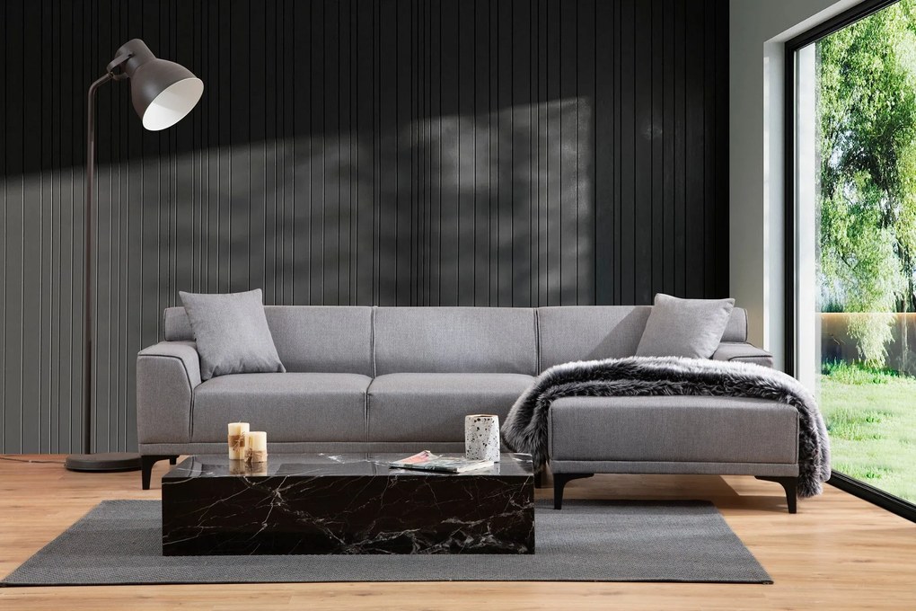 Canapea de colț Petra R Corner - Light Grey