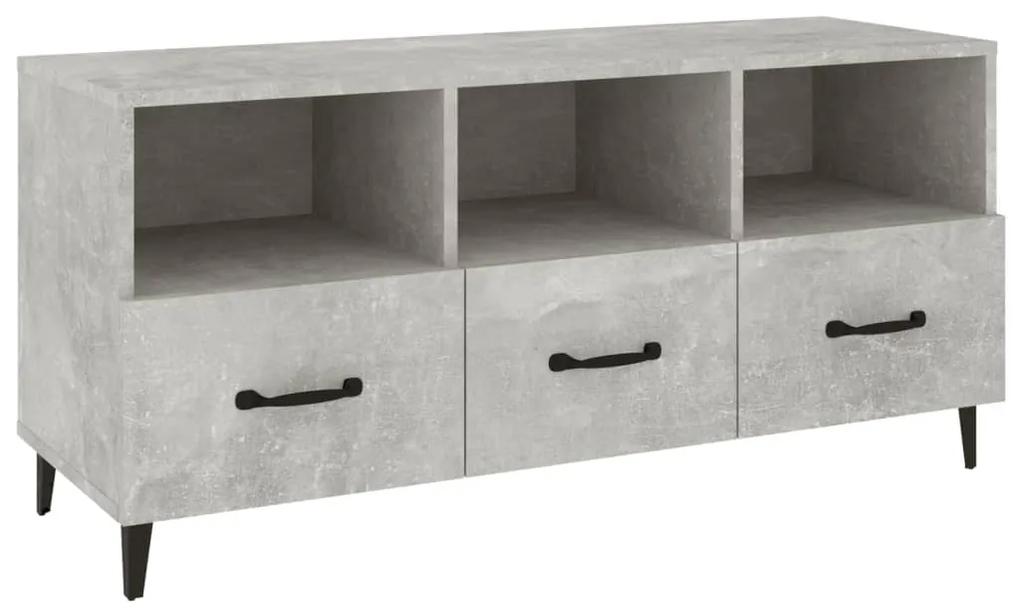 Comoda TV, gri beton, 102x35x50 cm, lemn compozit 1, Gri beton