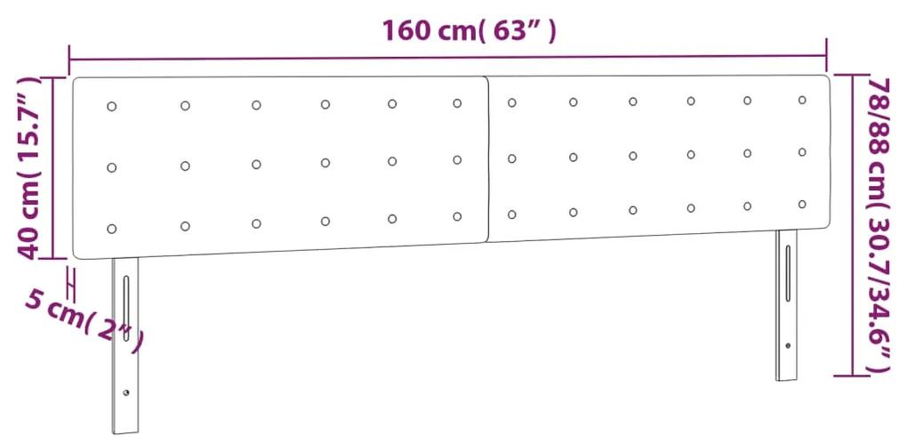Tablie de pat cu LED cappuccino 160x5x78 88 cm piele ecologica 1, Cappuccino, 160 x 5 x 78 88 cm